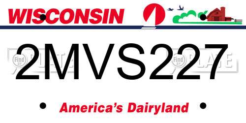 2MVS227 Wisconsin License Plate