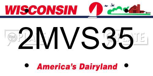 2MVS35 Wisconsin License Plate