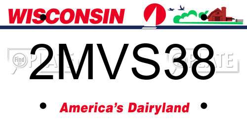 2MVS38 Wisconsin License Plate