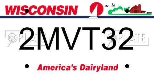 2MVT32 Wisconsin License Plate