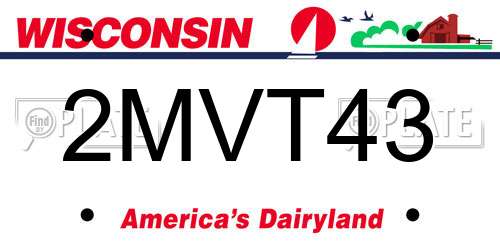 2MVT43 Wisconsin License Plate