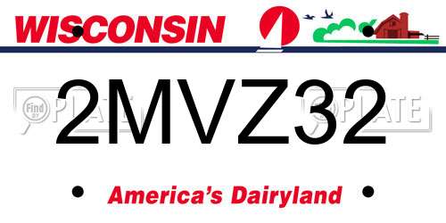 2MVZ32 Wisconsin License Plate