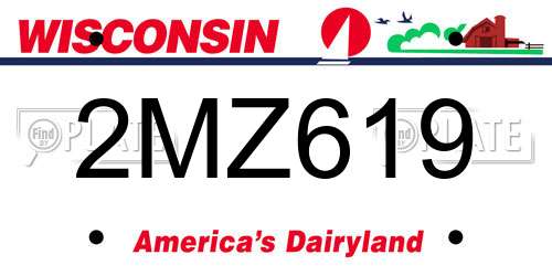 2MZ619 Wisconsin License Plate