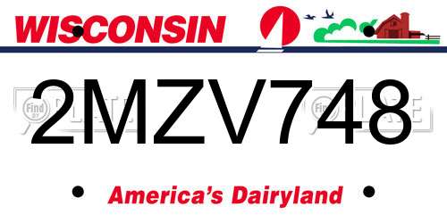 2MZV748 Wisconsin License Plate