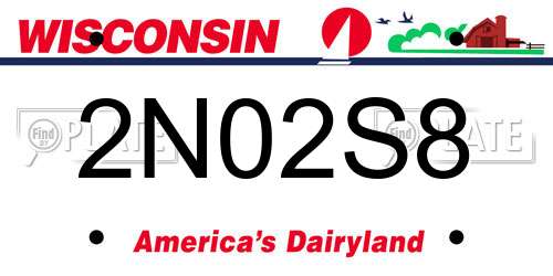 2N02S8 Wisconsin License Plate