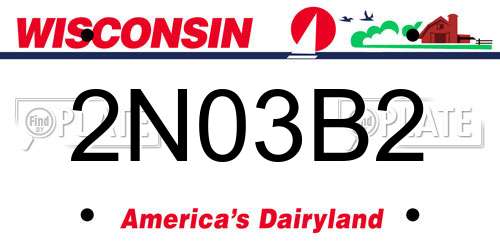 2N03B2 Wisconsin License Plate