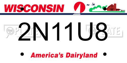 2N11U8 Wisconsin License Plate