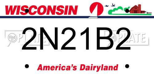 2N21B2 Wisconsin License Plate