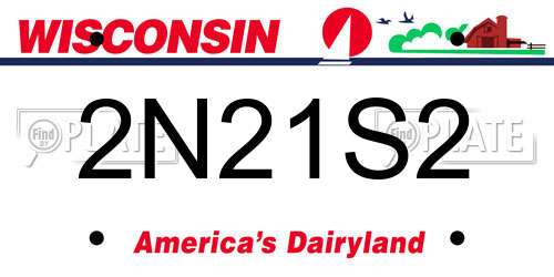 2N21S2 Wisconsin License Plate