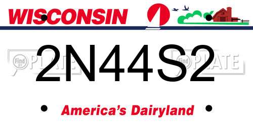 2N44S2 Wisconsin License Plate