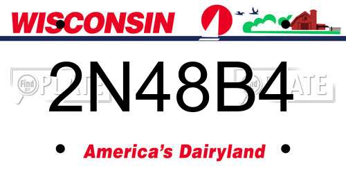 2N48B4 Wisconsin License Plate