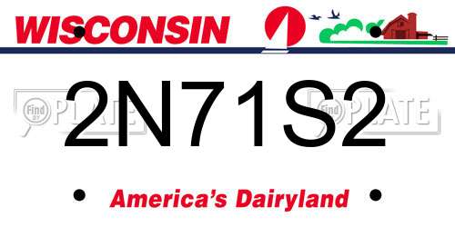 2N71S2 Wisconsin License Plate