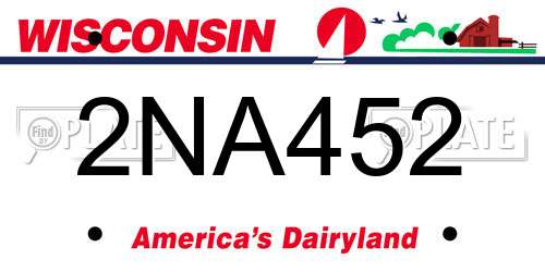 2NA452 Wisconsin License Plate