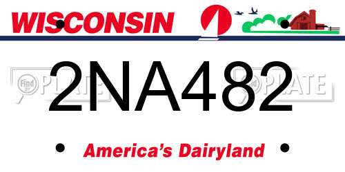 2NA482 Wisconsin License Plate
