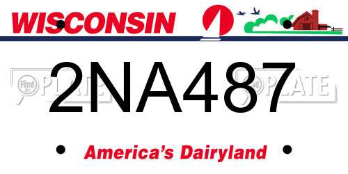 2NA487 Wisconsin License Plate