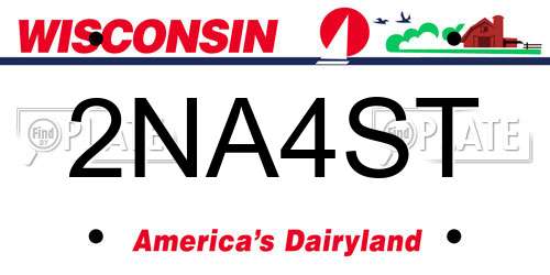 2NA4ST Wisconsin License Plate