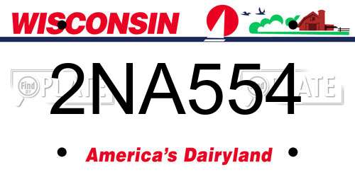 2NA554 Wisconsin License Plate