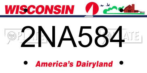 2NA584 Wisconsin License Plate