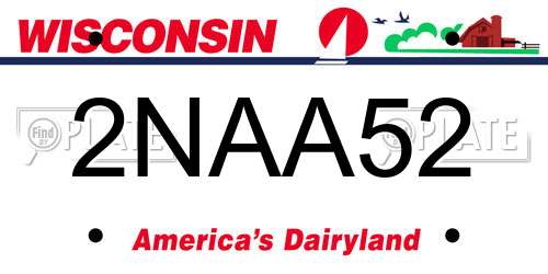 2NAA52 Wisconsin License Plate