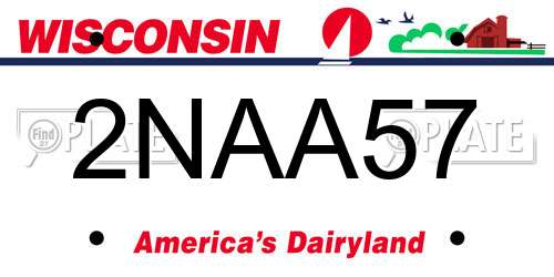 2NAA57 Wisconsin License Plate
