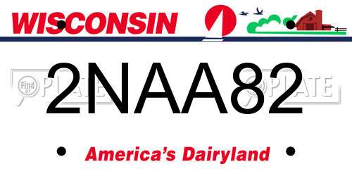 2NAA82 Wisconsin License Plate