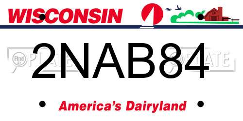 2NAB84 Wisconsin License Plate