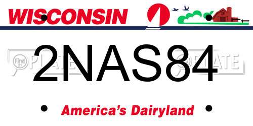 2NAS84 Wisconsin License Plate
