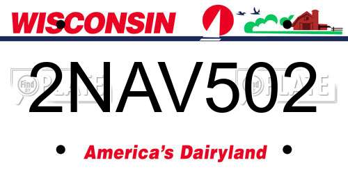 2NAV502 Wisconsin License Plate