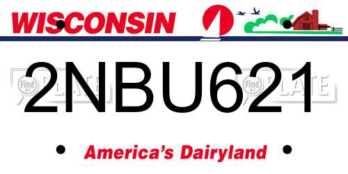 2NBU621 Wisconsin License Plate