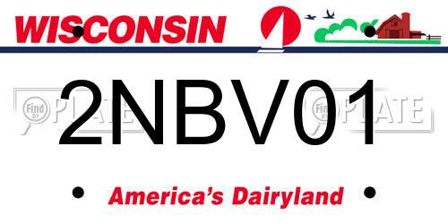 2NBV01 Wisconsin License Plate