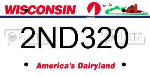 2ND320 Wisconsin License Plate
