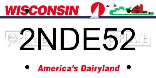2NDE52 Wisconsin License Plate