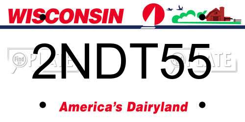 2NDT55 Wisconsin License Plate