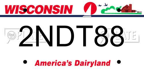 2NDT88 Wisconsin License Plate