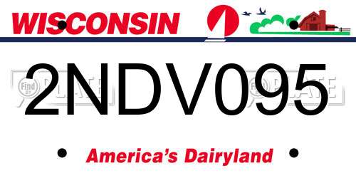 2NDV095 Wisconsin License Plate