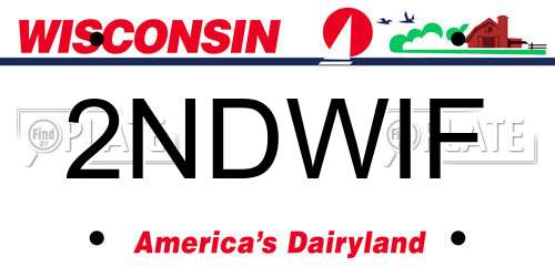 2NDWIF Wisconsin License Plate