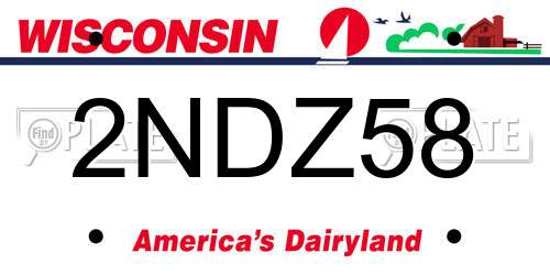 2NDZ58 Wisconsin License Plate