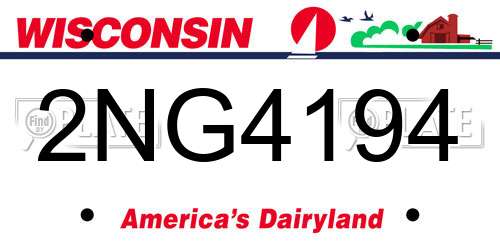 2NG4194 Wisconsin License Plate