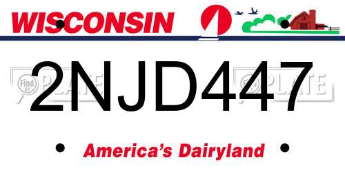 2NJD447 Wisconsin License Plate