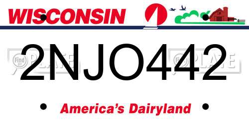 2NJO442 Wisconsin License Plate