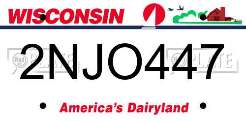 2NJO447 Wisconsin License Plate