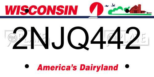 2NJQ442 Wisconsin License Plate
