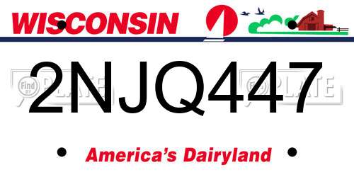 2NJQ447 Wisconsin License Plate