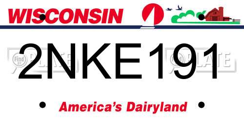 2NKE191 Wisconsin License Plate