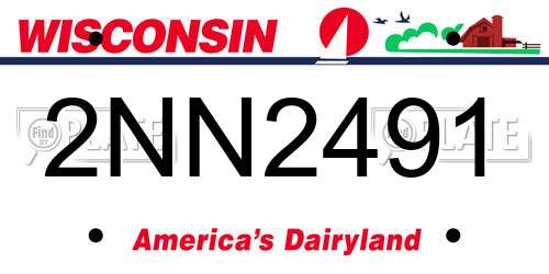 2NN2491 Wisconsin License Plate