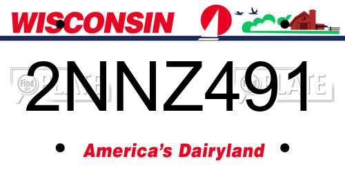 2NNZ491 Wisconsin License Plate