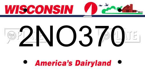 2NO370 Wisconsin License Plate
