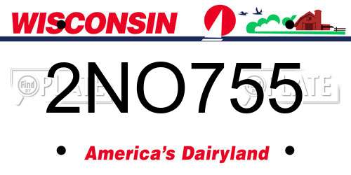 2NO755 Wisconsin License Plate