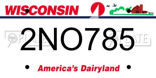 2NO785 Wisconsin License Plate