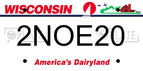 2NOE20 Wisconsin License Plate